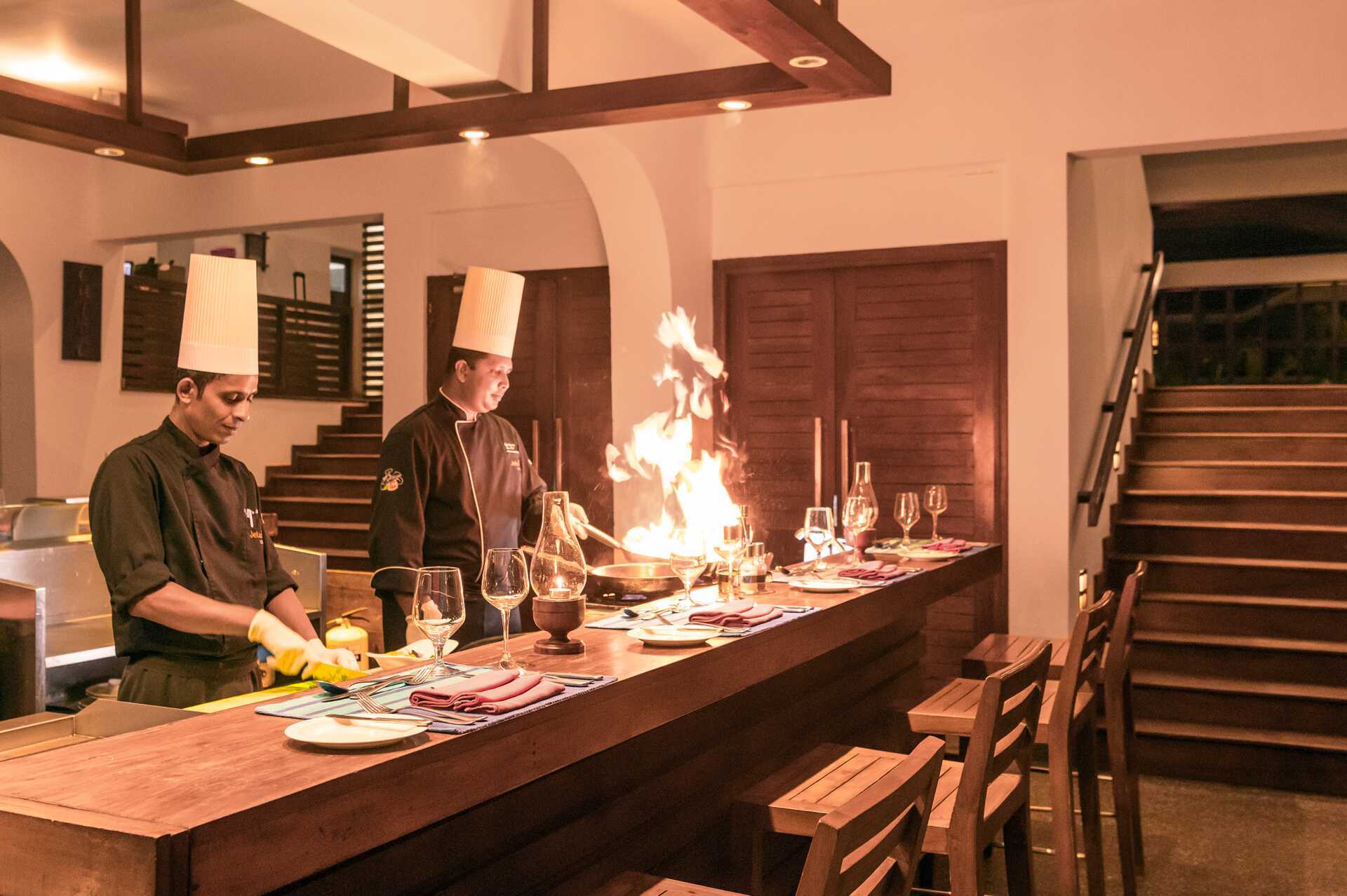 Restaurang på hotell Jetwing Sea i Negombo på Sri Lanka.