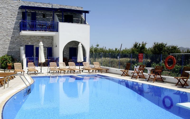 Hotell Katerina i Agios Prokopios på Naxos, Grekland.
