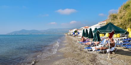 Stranden vid hotell Katerina i Pythagorion på Samos, Grekland.
