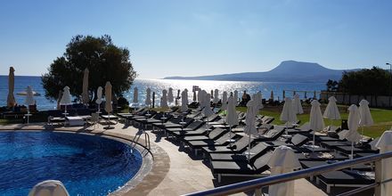 Poolområdet på hotell Kiani Beach Resort i Kalives på Kreta, Grekland.