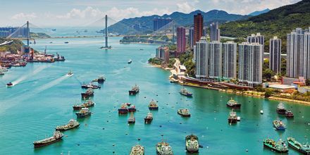 Hamnen i Hong Kong är ett viktigt affärscentrum.