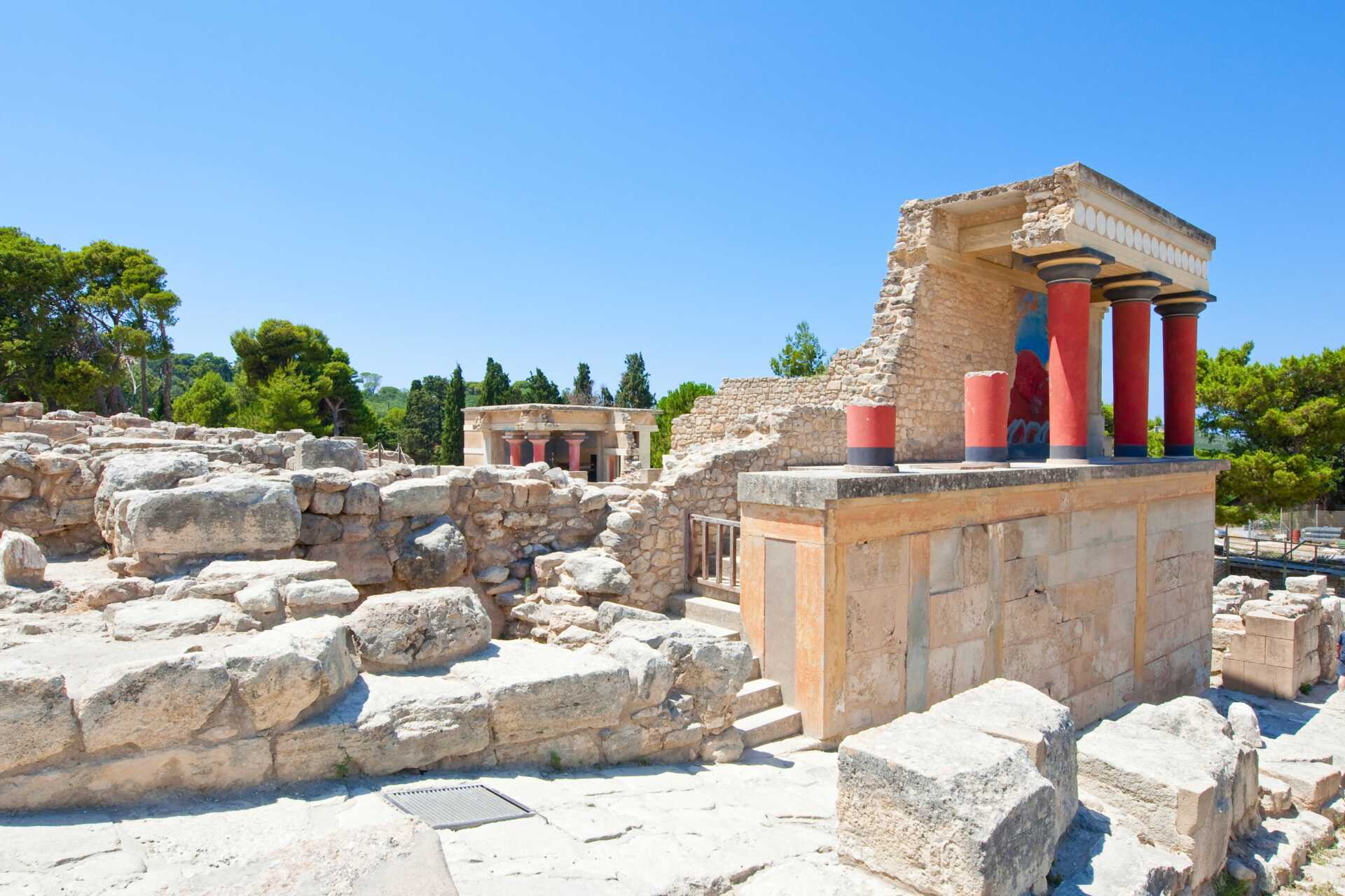 Knossospalatset och huvudstaden Heraklion