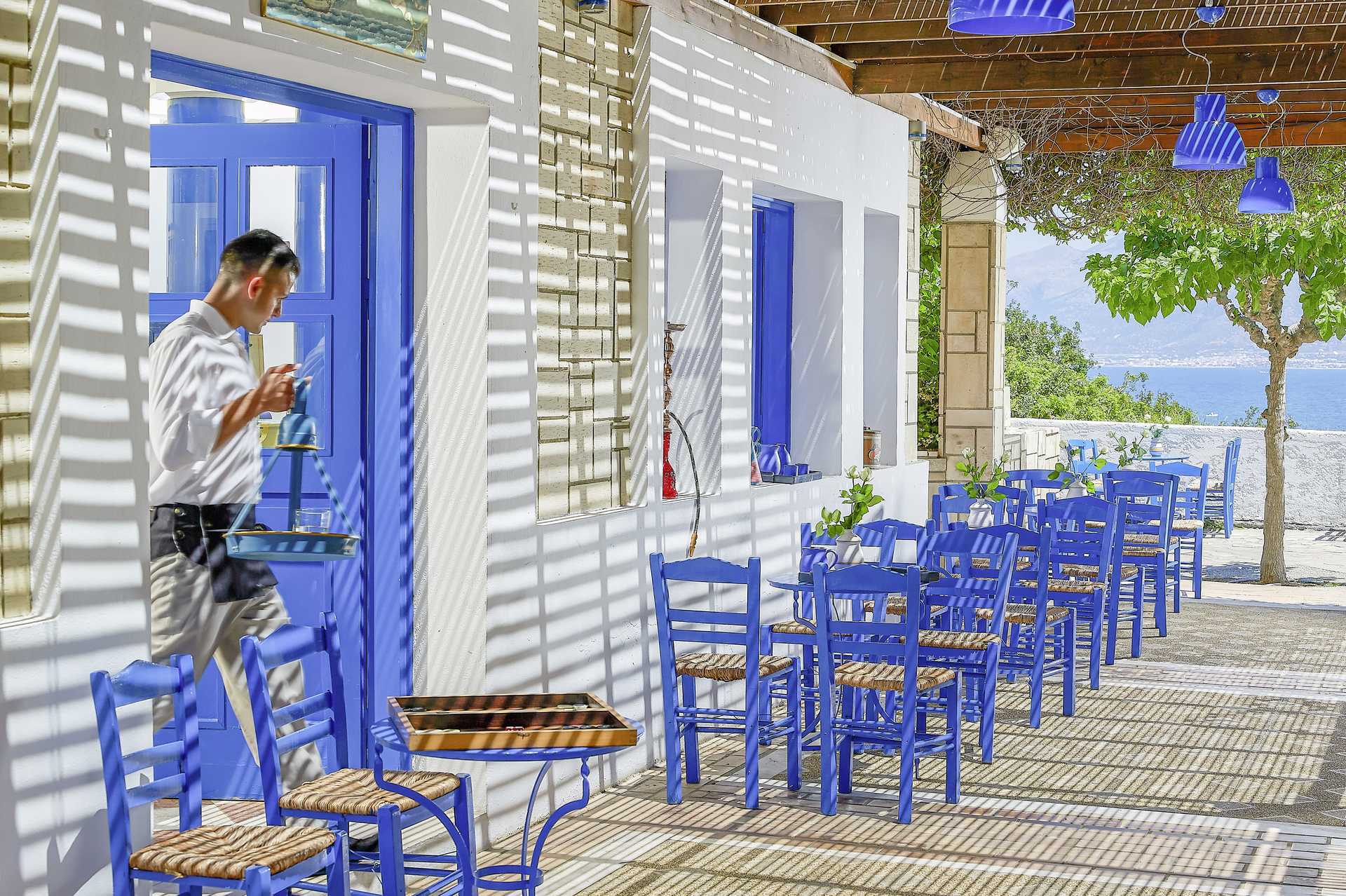 Caféet på hotel Aldemar Knossos Royal i Hersonissos, Kreta.