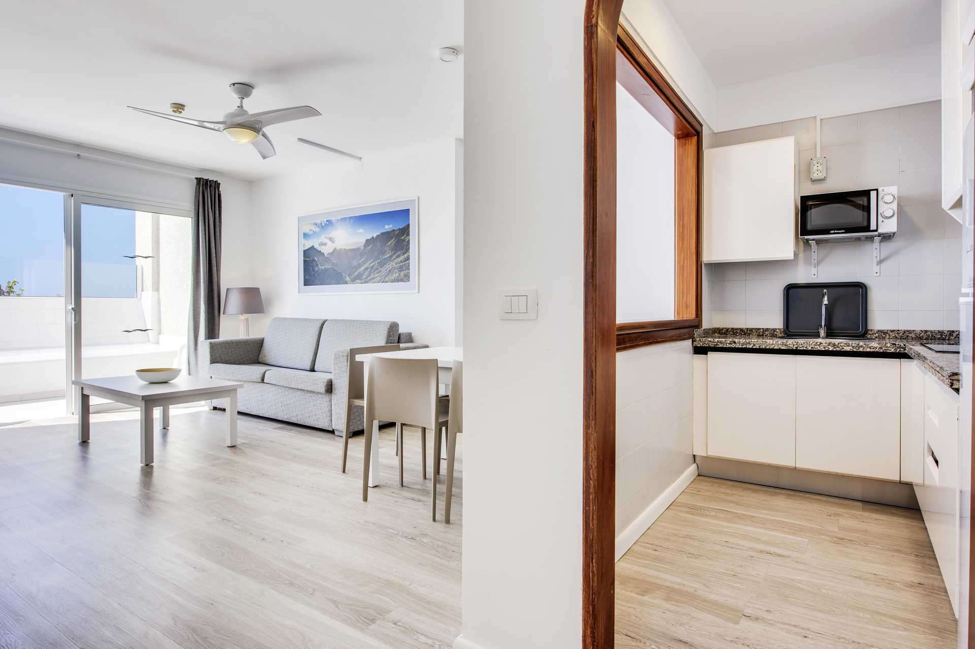 Lägenhet på hotell Vigilia Park i Los Gigantes på Teneriffa, Kanarieöarna.