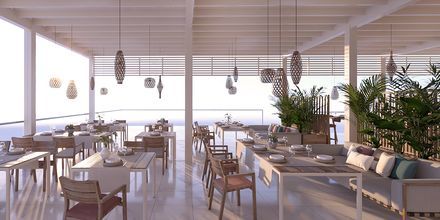 Skissbild av restaurangens terrass på Levante – powered by Playitas på Rhodos