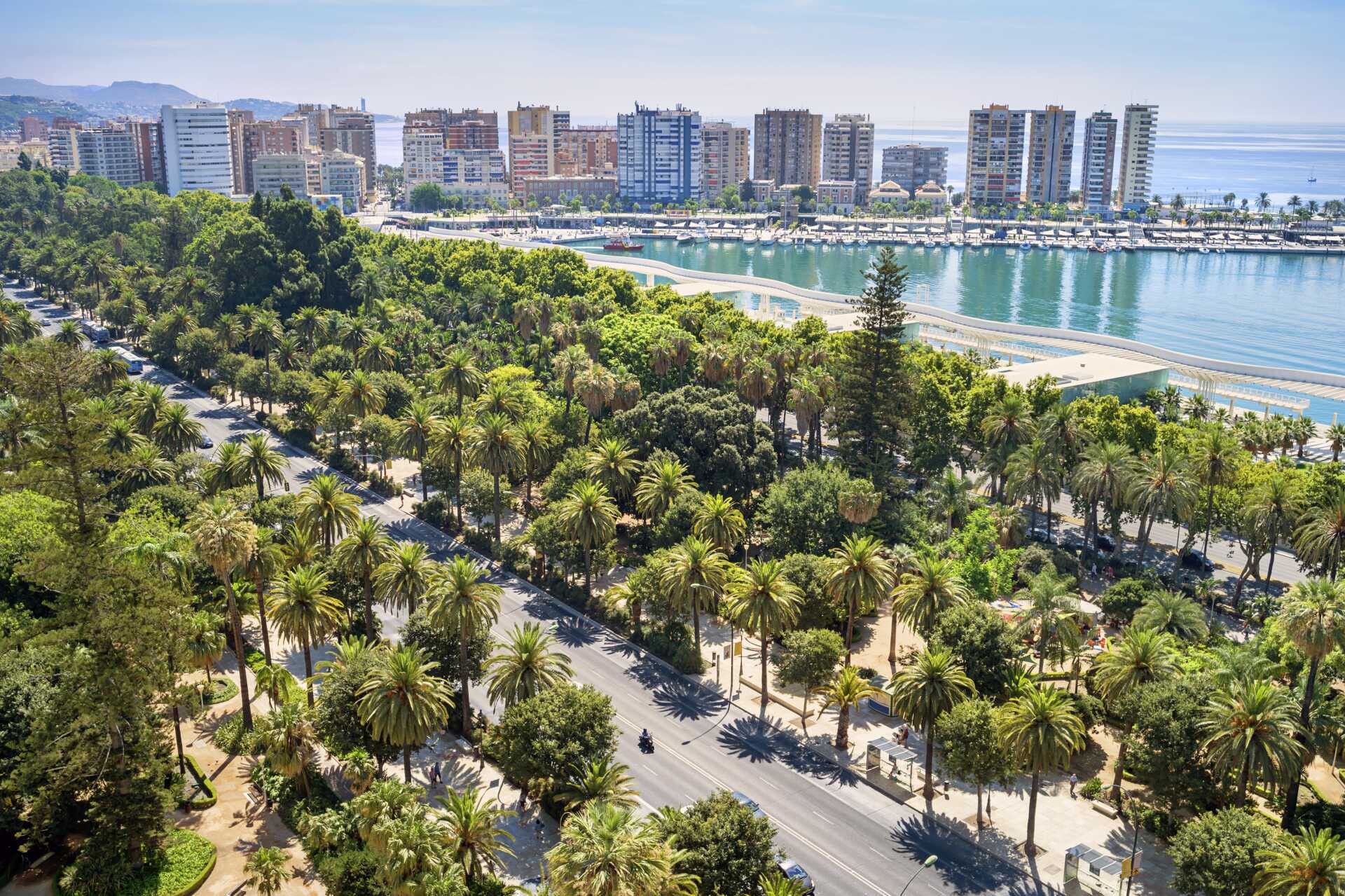 Hamnområdet i Malaga, Spanien.