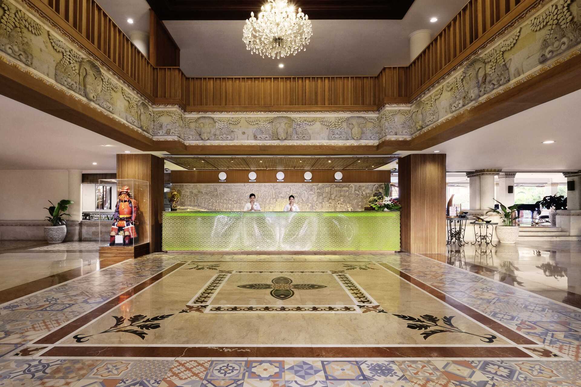 Lobby på hotell Nikko Bali Benoa Beach i Tanjung Benoa, Bali.