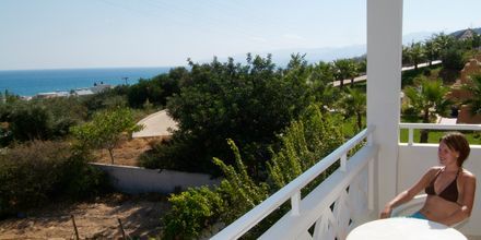 Balkong på hotell Nikolas Villas vid Hersonissos på Kreta.