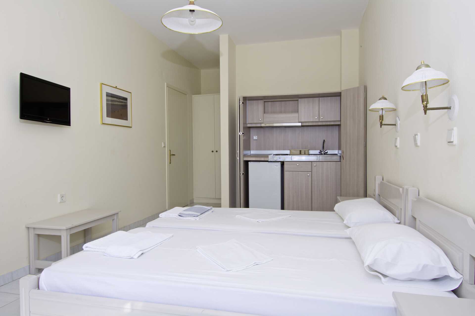 Enrumslägenhet på hotell Panorama på Samos, Grekland.