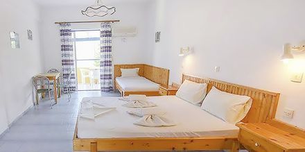 Enrumslägenhet på hotell Pavlis i Votsalakia på Samos, Grekland.