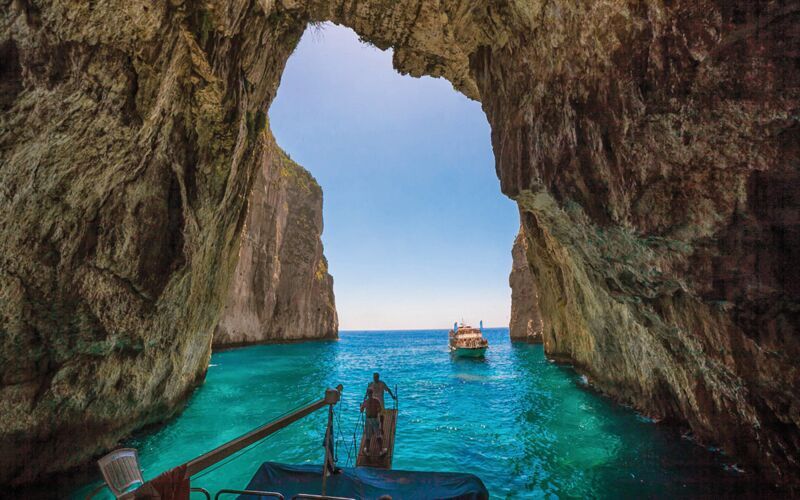 Grannöarna Paxos och Antipaxos med Paxos Ionian