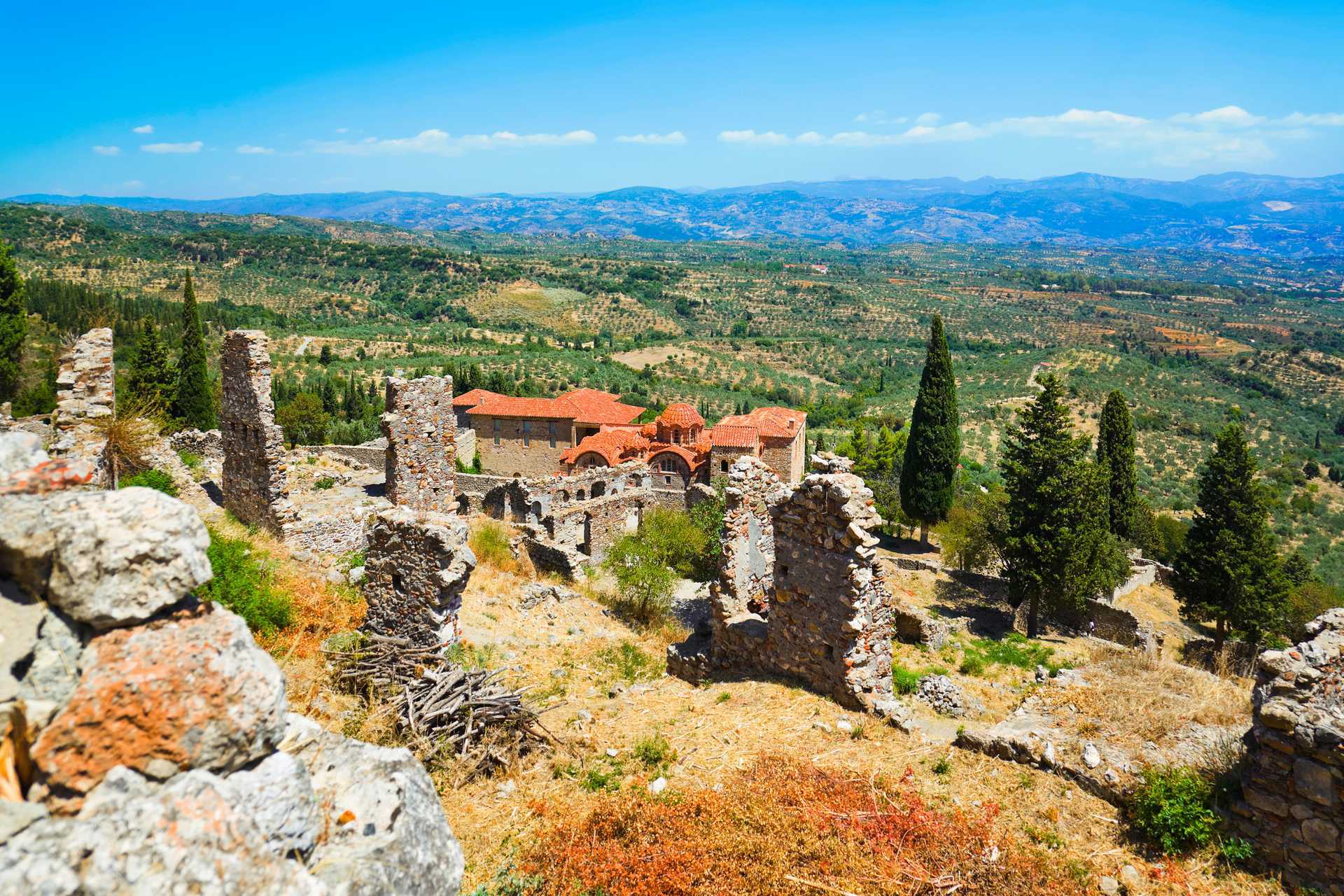 Mistra i Peloponnesos, Grekland.