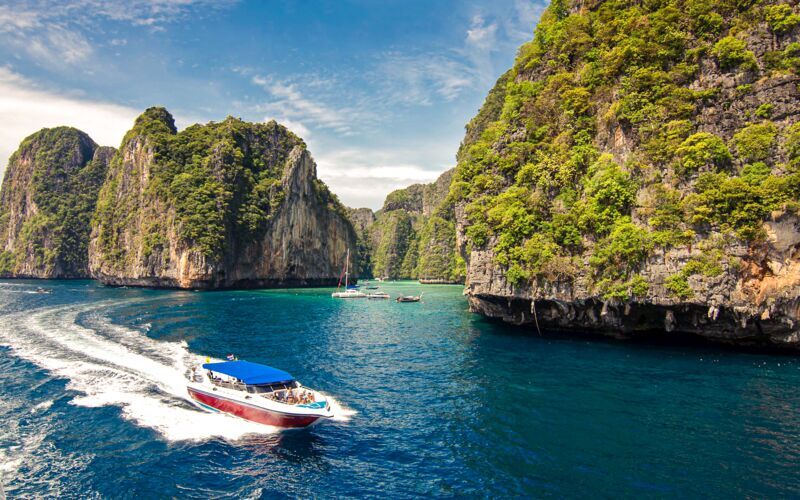 Phi Phi-öarna med speedboat