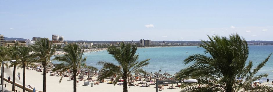 Stranden i Ca'n Pastilla på Mallorca, Spanien.
