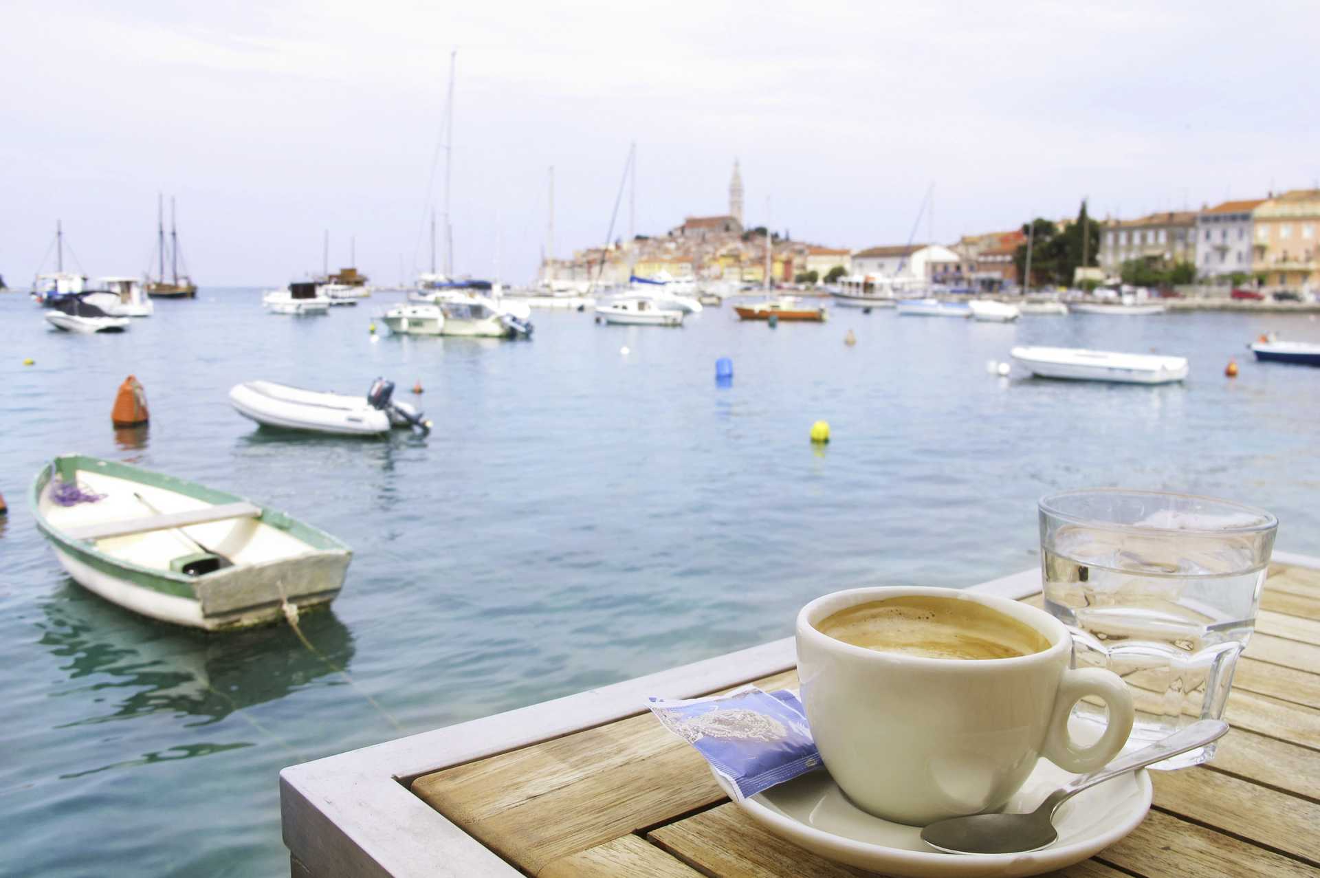 I Porec serveras mat och dryck med inspiration från Italien.