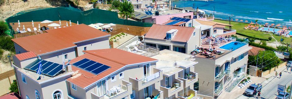 Hotell Porto Planos Beach på Zakynthos, Grekland.