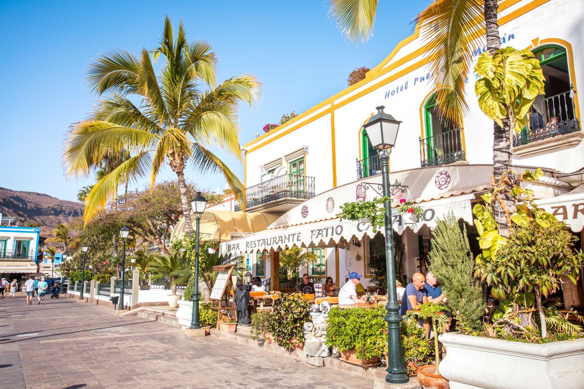 Hamnen i Puerto de Mogán på Gran Canaria, Spanien.
