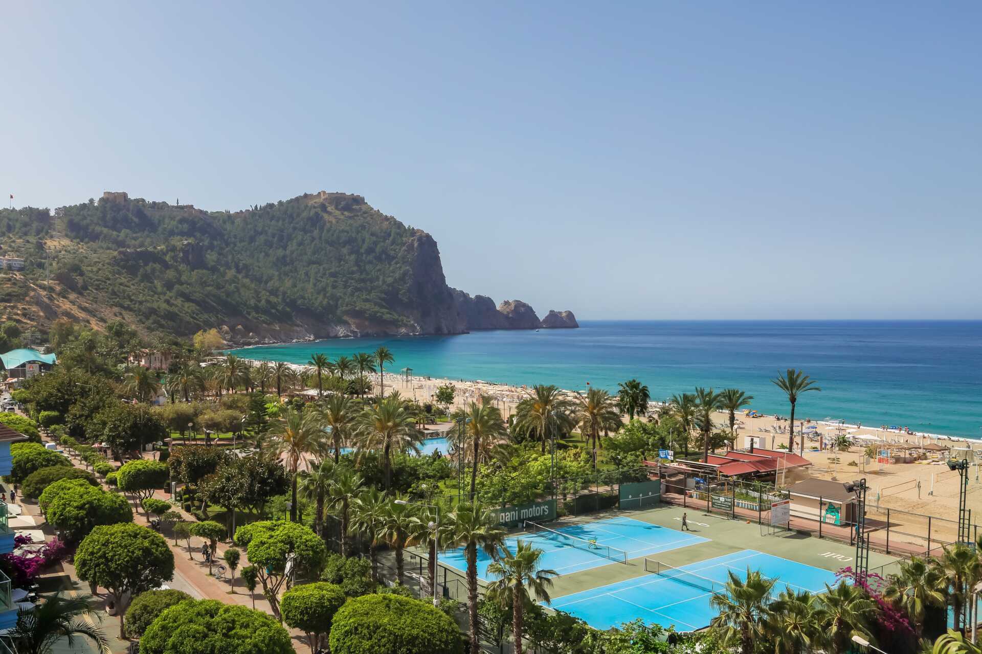 Poolområdet på hotell Riviera i Alanya, Turkiet.
