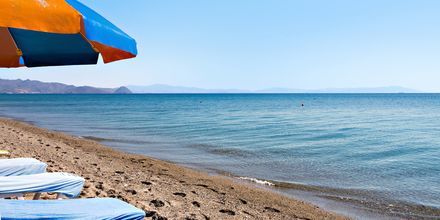 Närmaste strand vid hotell St Constantine på Kos, Grekland.