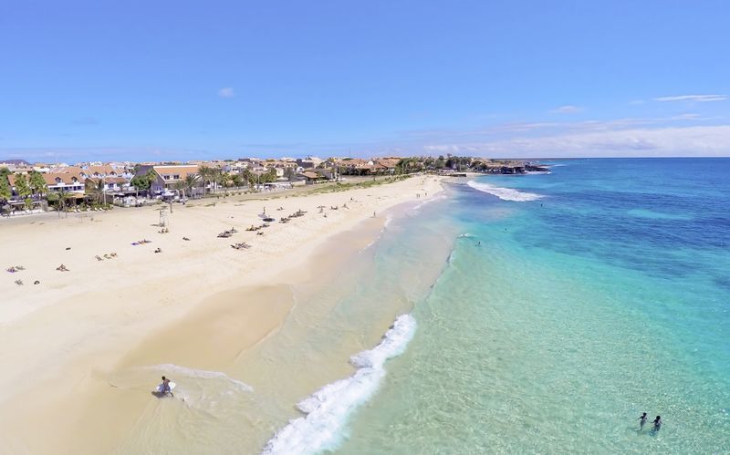 Stranden i Santa Maria på ön Sal, Kap Verde.