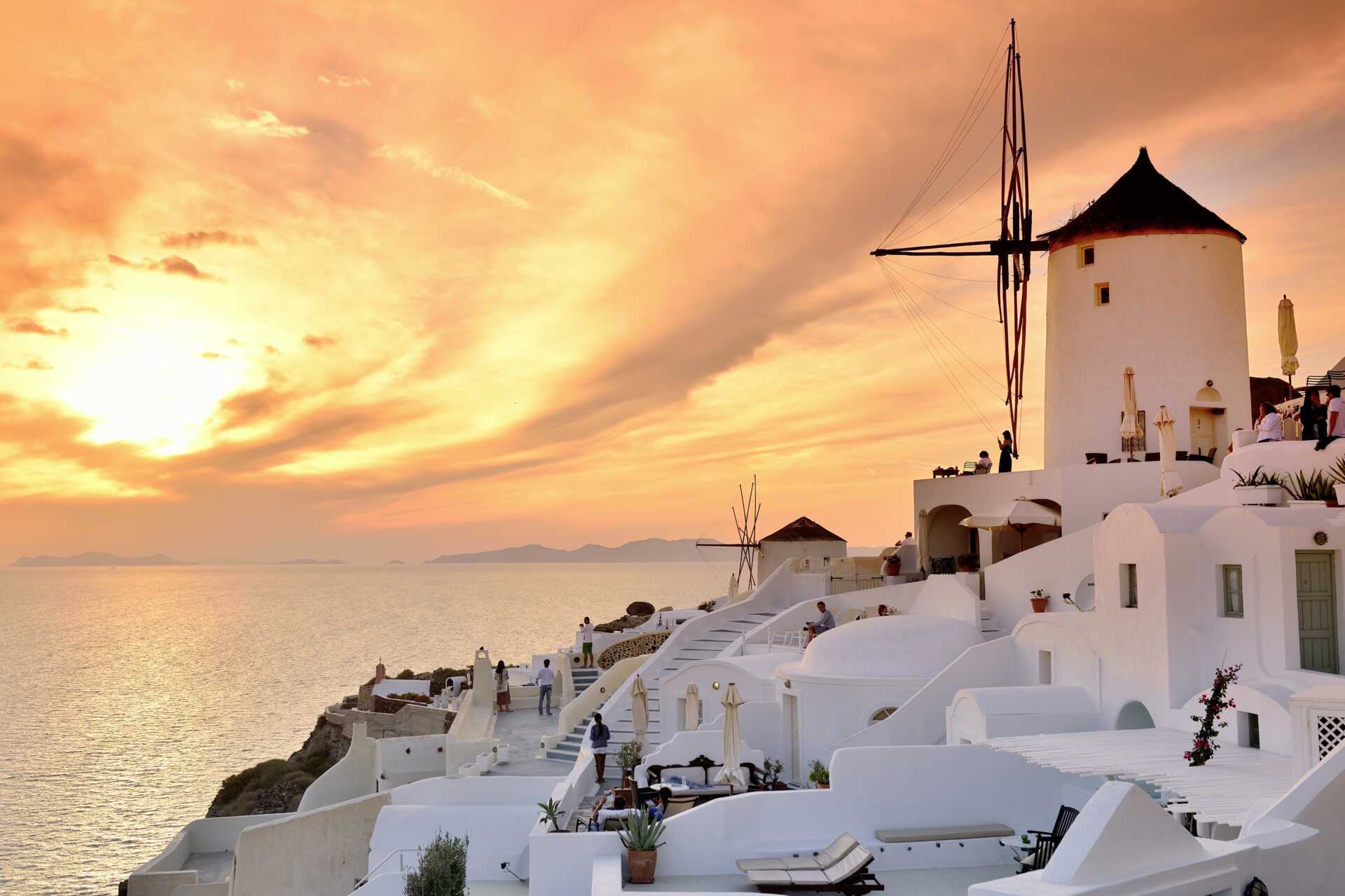 Oia på Santorini, Grekland.