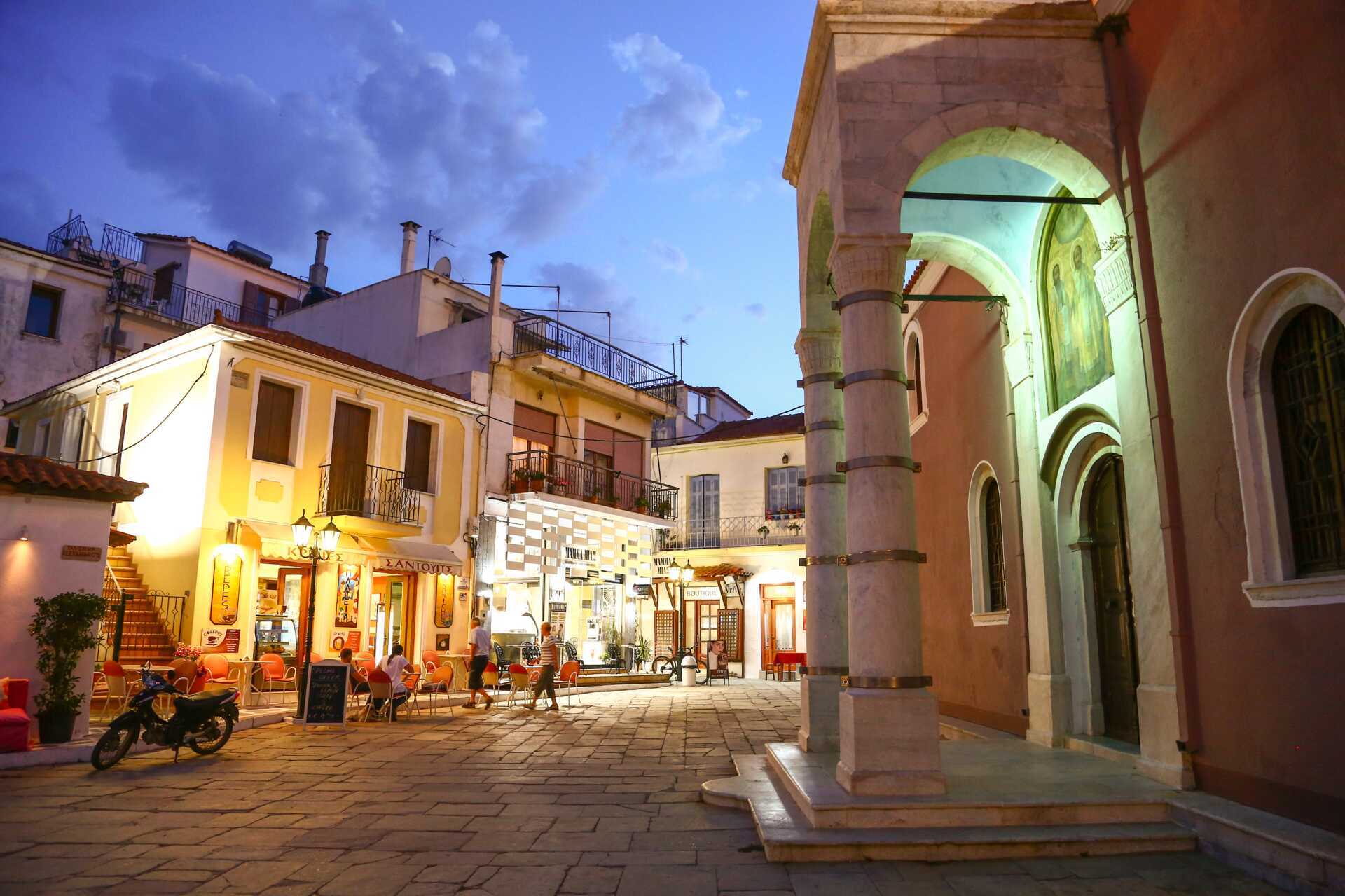 Skiathos stad, Grekland.