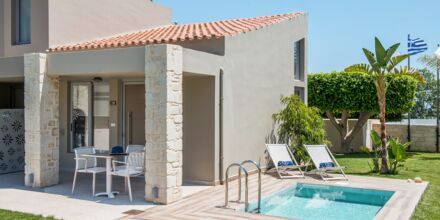 Enrumslägenhet med privat pool på Stellina Village Resort, Kreta, Grekland.