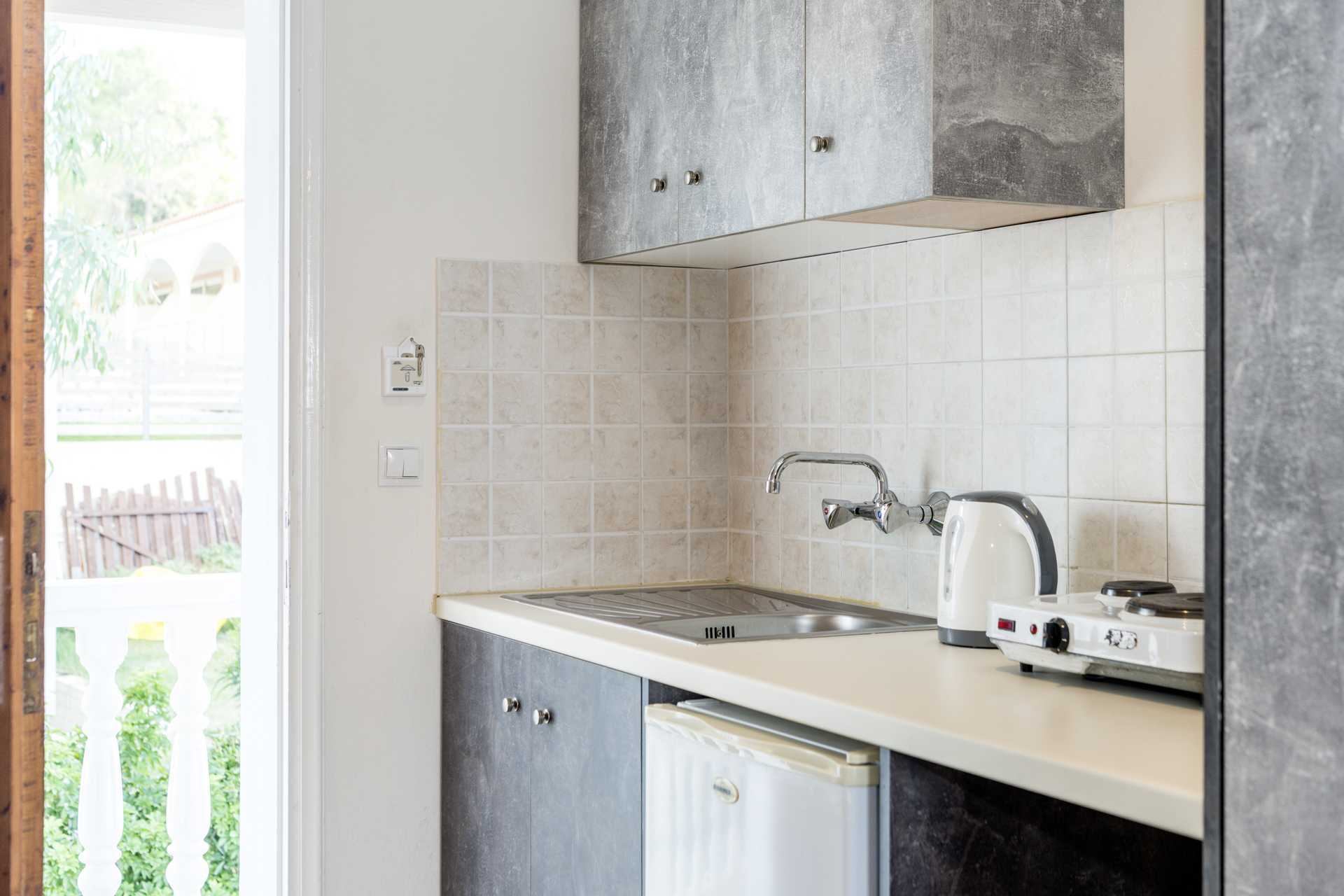 Större enrumslägenhet på hotell Loukas on the Waves i Tragaki, Zakynthos.