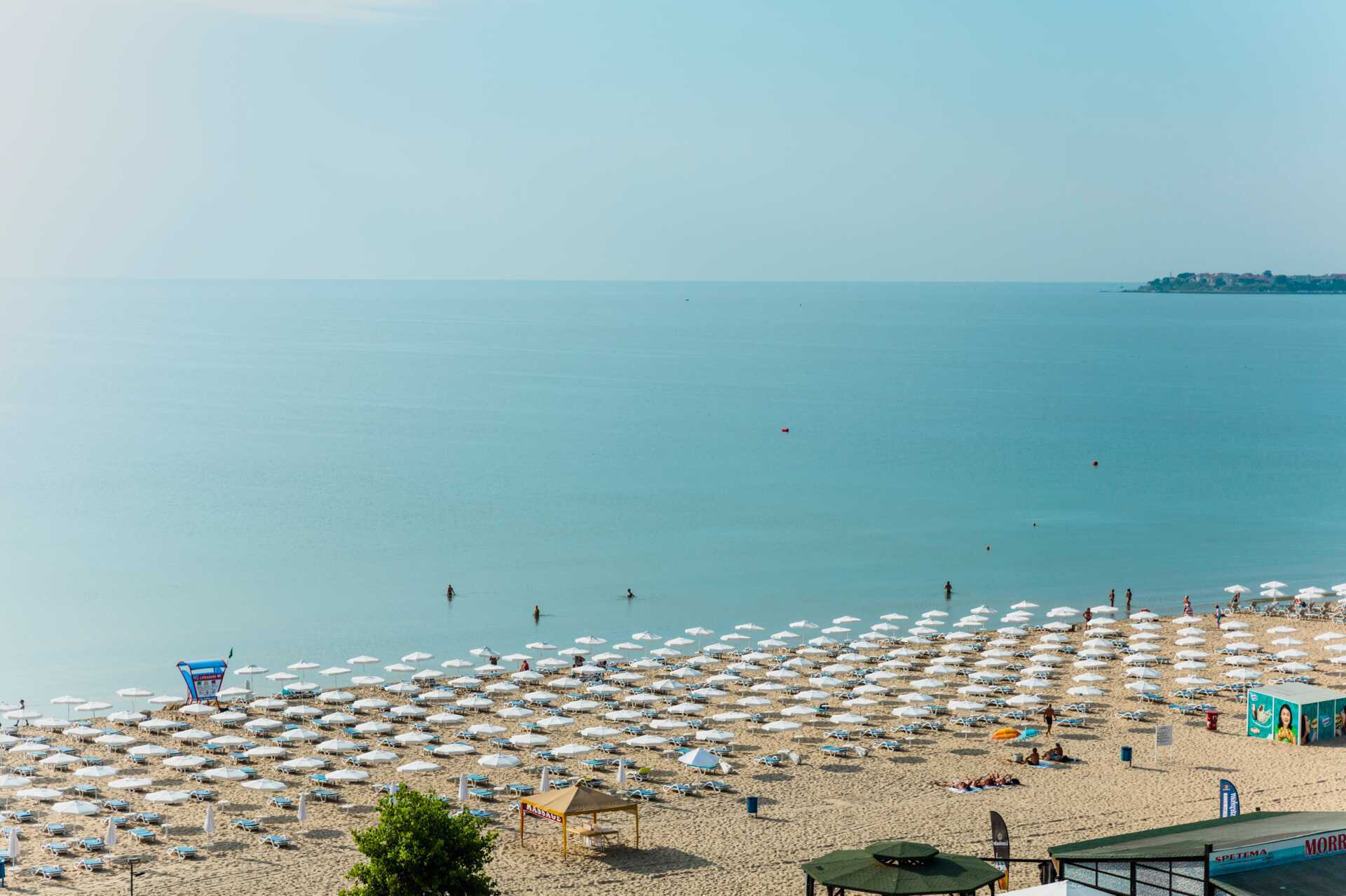 Stranden i Sunny Beach, Bulgarien.
