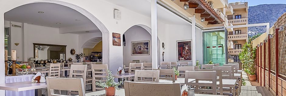 Restaurang på hotell Thalia i Hersonissos på Kreta.