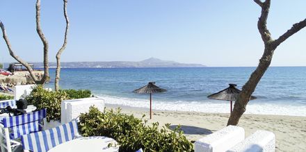 Stranden utanför Thamirakis Studios i Kalives, Kreta.