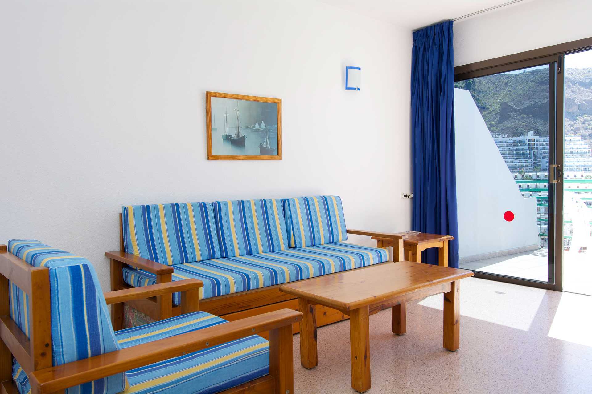 Tvårumslägenhet på hotell Heliomar i Puerto Rico, Gran Canaria.