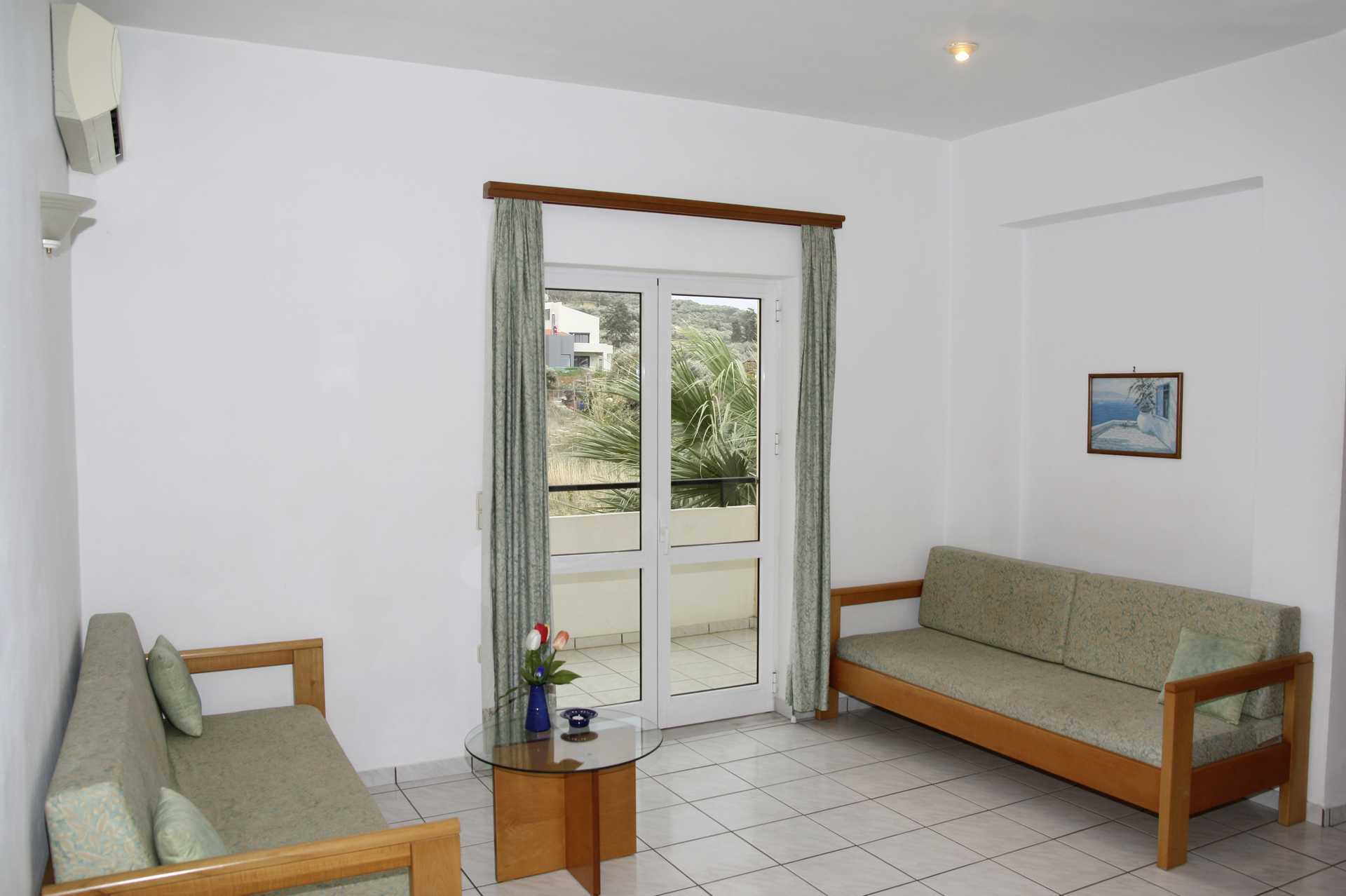 Tvårumslägenhet på hotell Marakis i Platanias på Kreta, Grekland