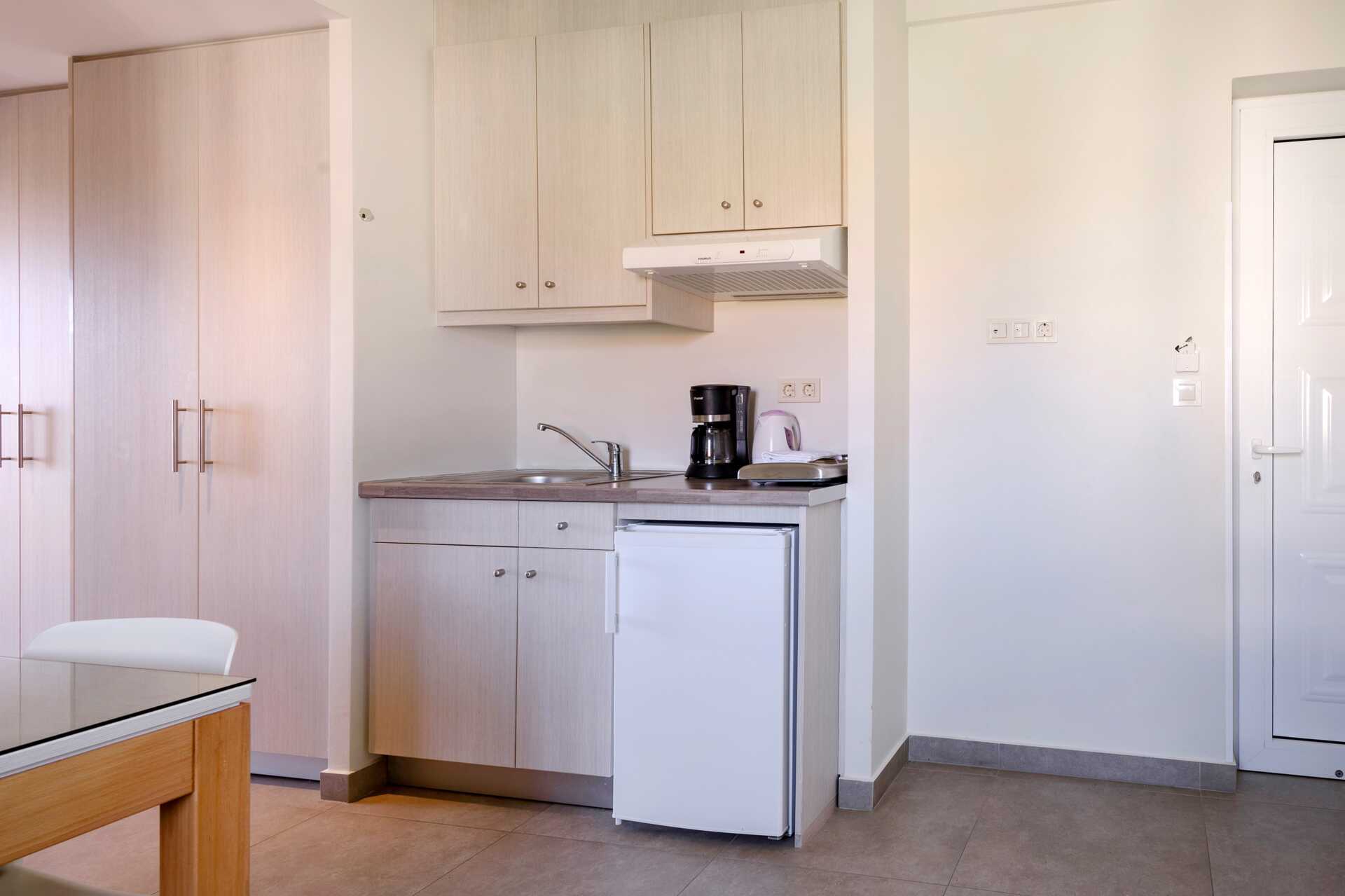 Tvårumslägenhet på hotell Poseidon i Paleochora på Kreta, Grekland.