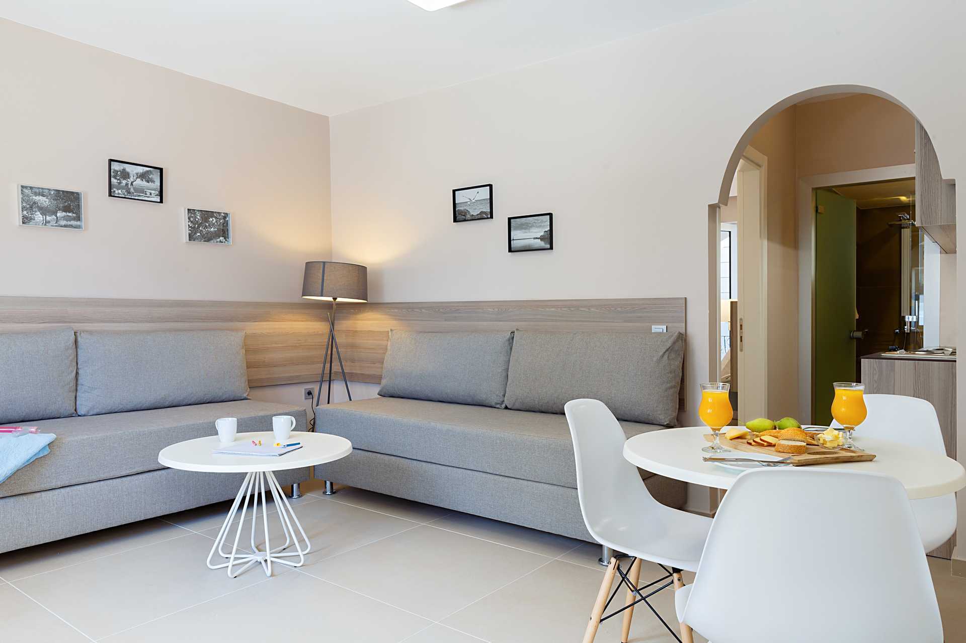 Tvårumslägenhet på Santa Helena Beach i Platanias på Kreta, Grekland.