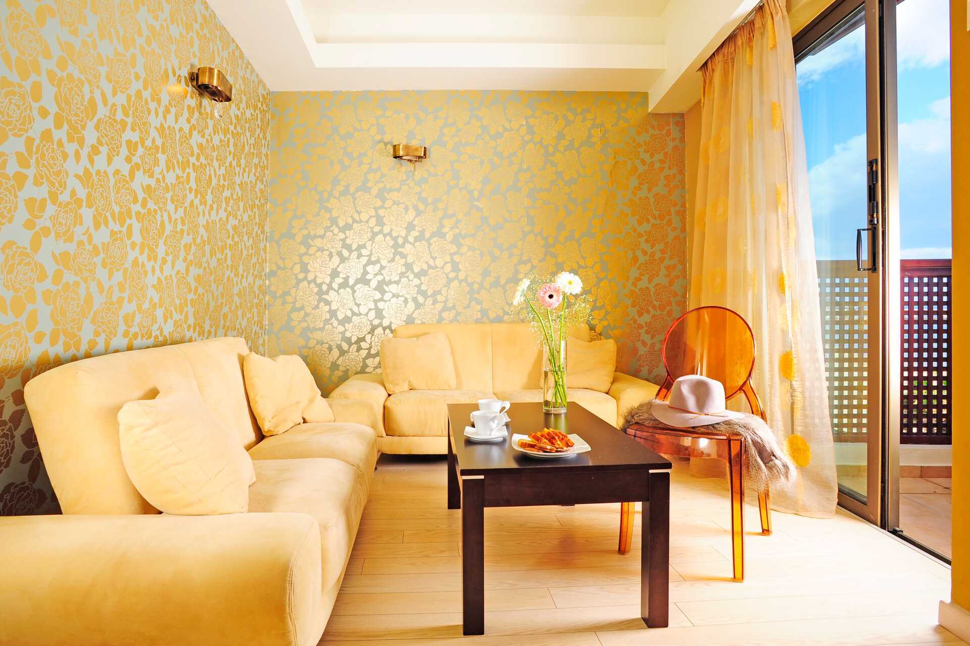 Tvårumslägenhet superior på hotell Steris i Rethymnon stad på Kreta, Grekland.