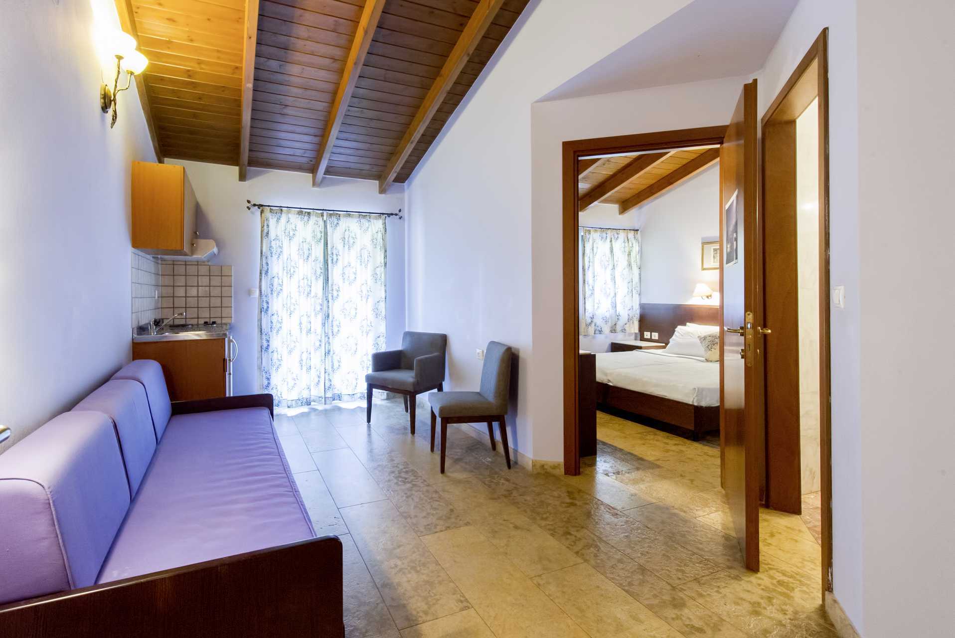 Tvårumslägenheter på hotell Villa Vasso i Parga, Grekland.