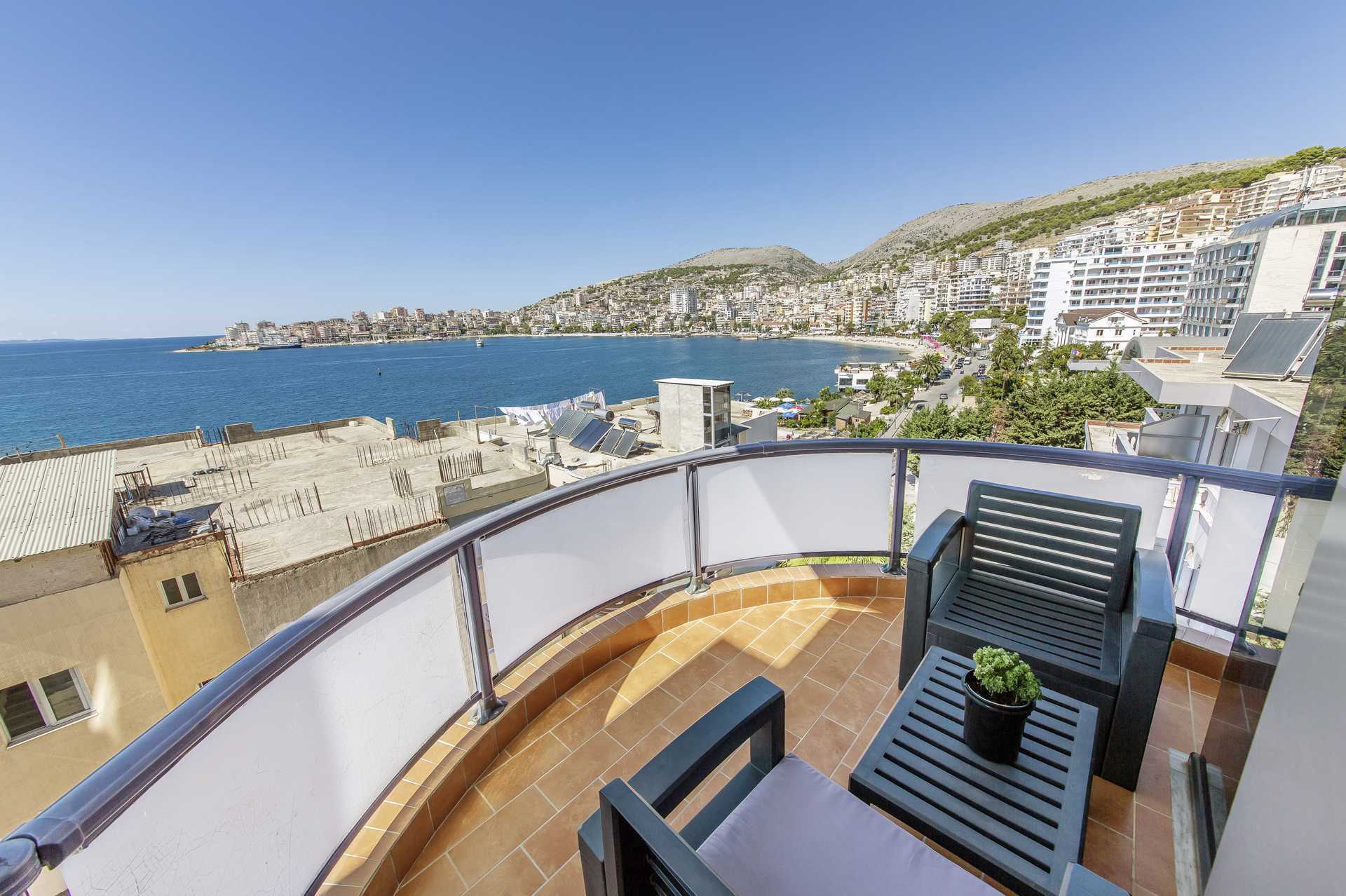 Utsikt från hotell Brilant i Saranda, Albanien.