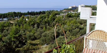 Utsikt från Villa Mare i Tucepi på Makarska rivieran, Kroatien.