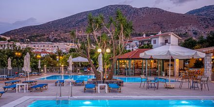 Poolområde på Villa Vicky i utkanten av Hersonissos, Kreta.