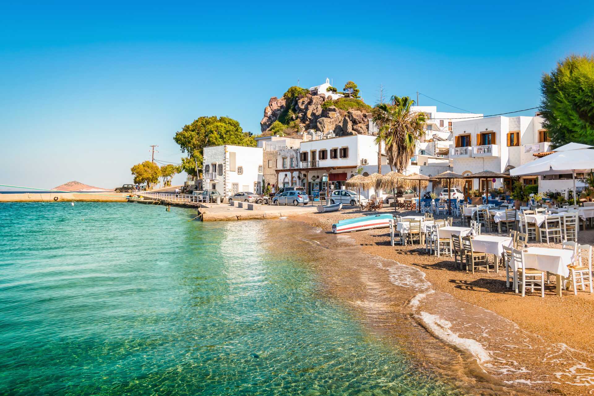 Vykortsvackra Patmos, med transfer