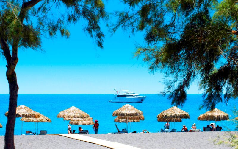 Vykortsvackra Santorini